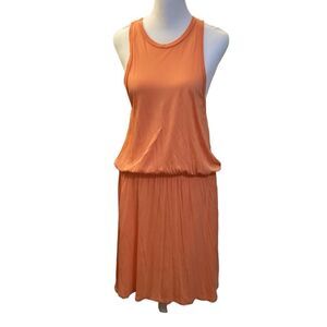 Gap Orange Tank Dress Smocked Waist Sleeveless Midi Casual Beach Boho Small